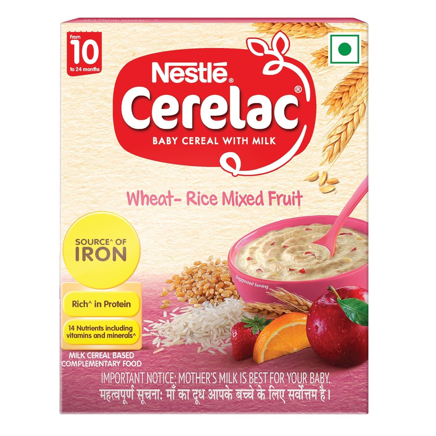 Nestle Cerelac Wheat -Rice Mixed Fruit from 10 to 24 months , 300gm